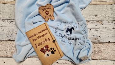 Welpendecke mit Stickerei personalisiert